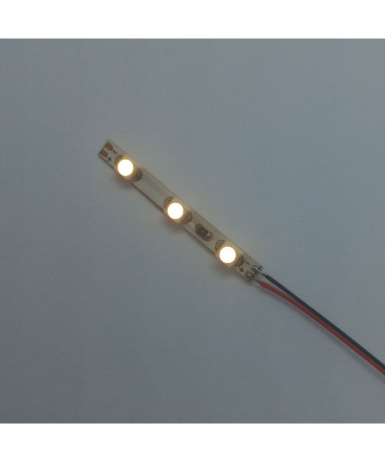 Pasek LED 12v biały ciepły - 3 diody, 3mm, oświetlenie peronów, budynków
