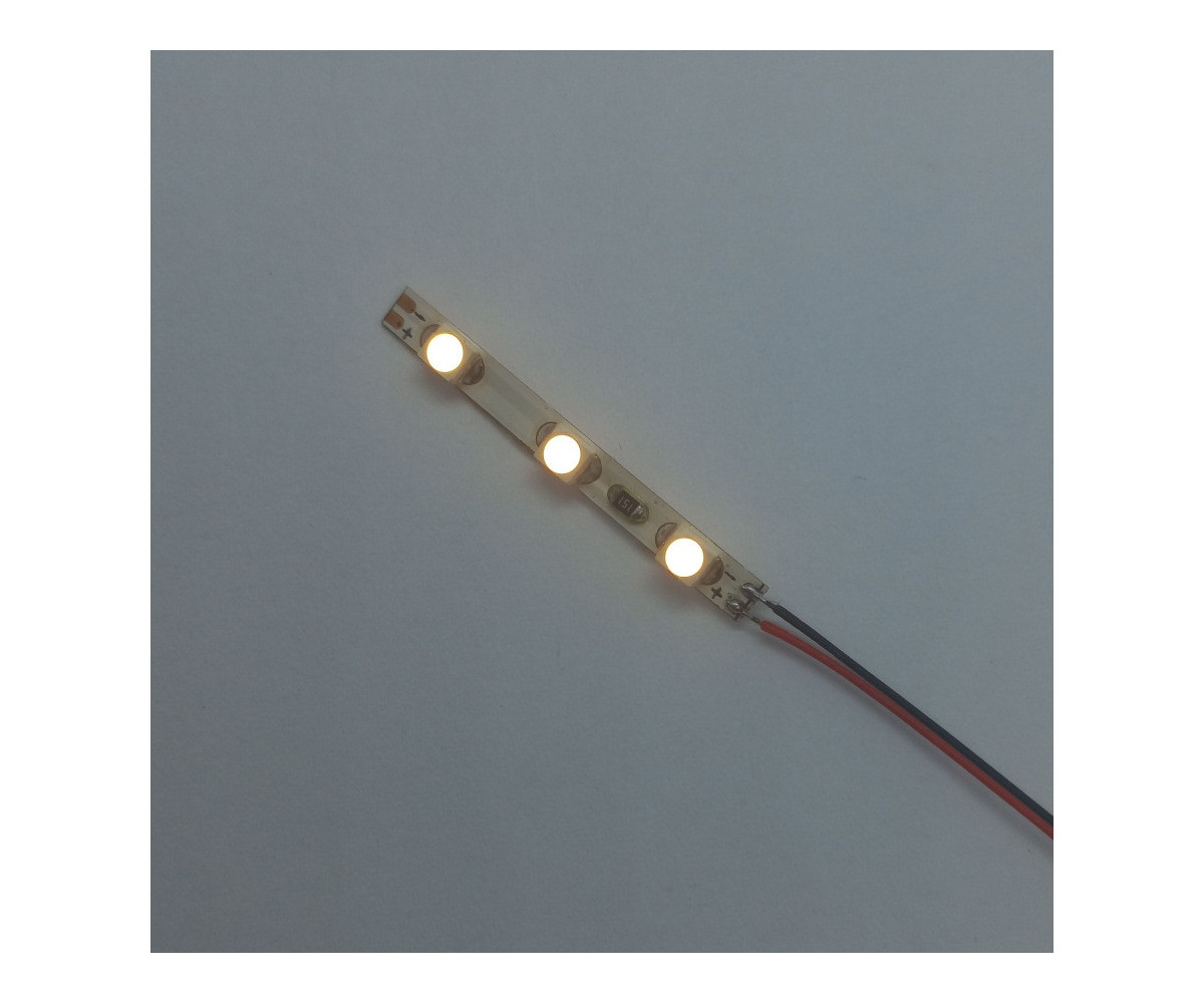 Pasek LED 12v biały ciepły - 3 diody, 3mm, oświetlenie peronów, budynków