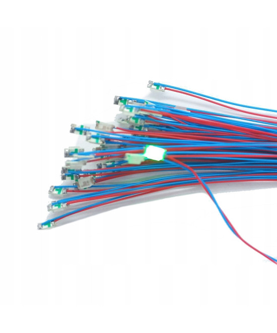 Dioda LED 1206 3v z przewodami 30cm zielona