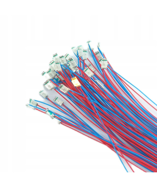 Dioda LED 1206 3v z przewodami 30cm pomarańczowa