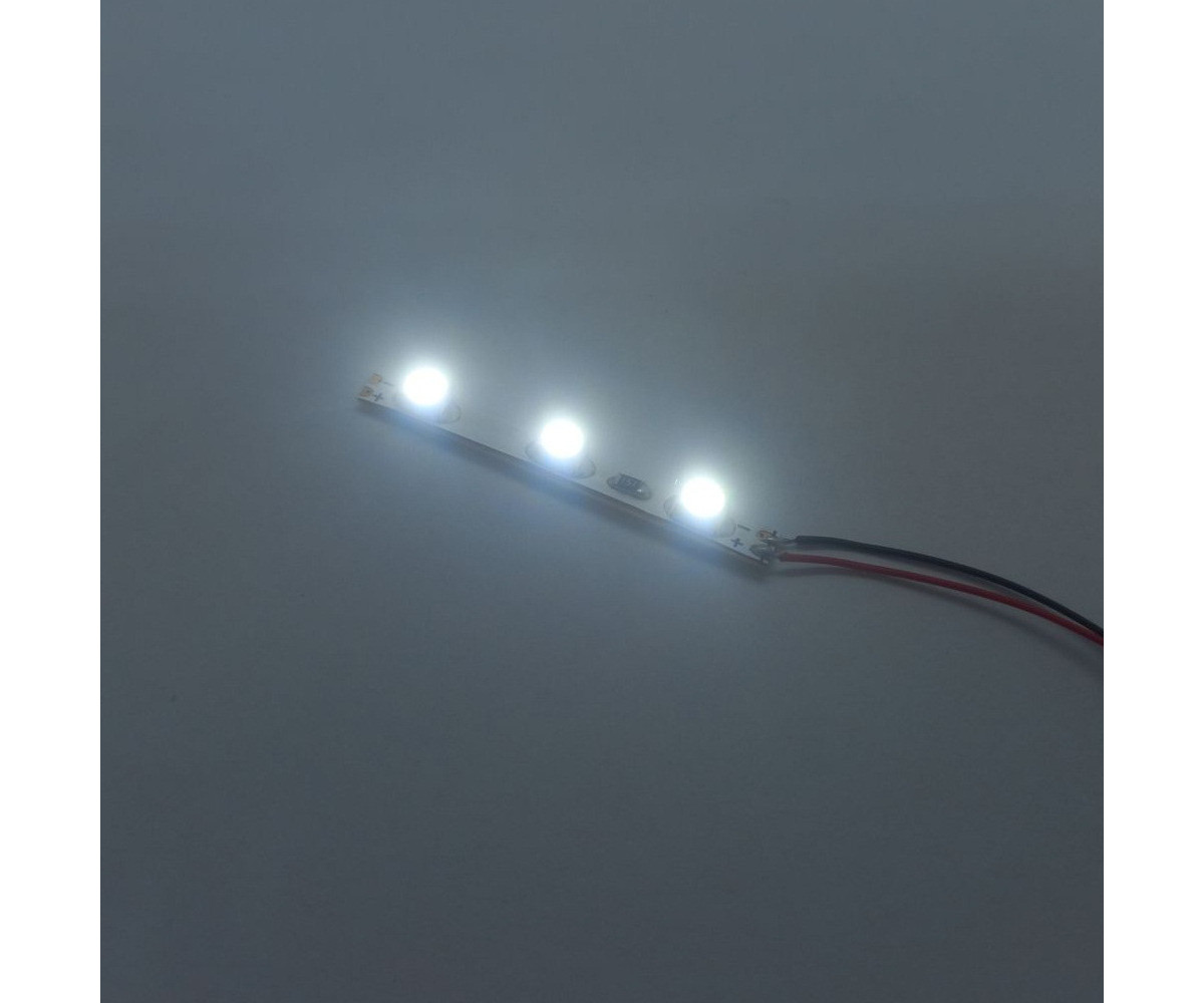 Pasek LED 12v biały zimny - 3 diody, 3mm, oświetlenie peronów, budynków