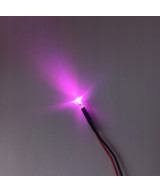 Dioda LED 3mm 12v z przewodami 20cm - różowa