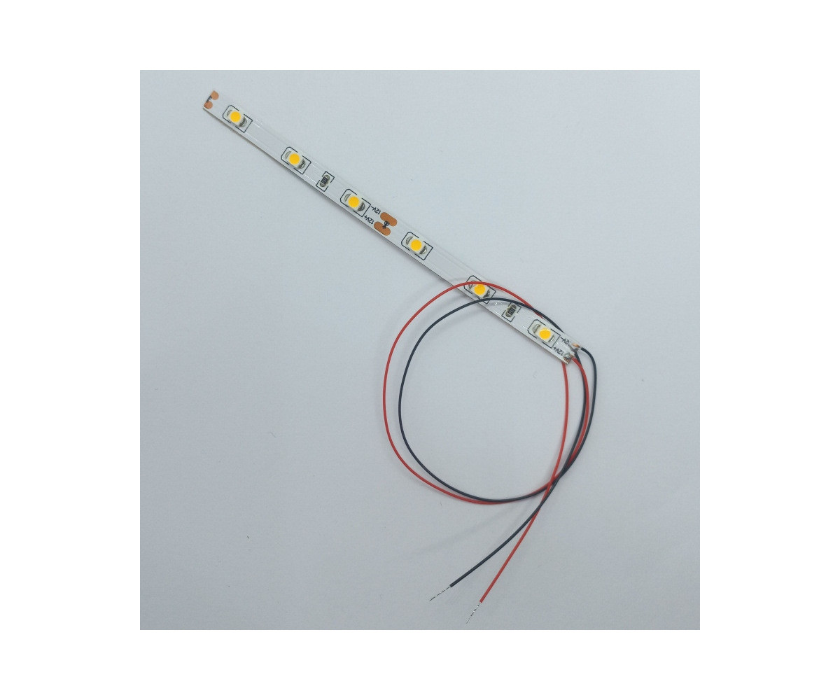 Pasek LED 12v biały ciepły - 6 diod, szer. 5mm, oświetlenie budynków