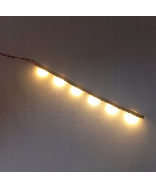 Pasek LED 12v biały ciepły - 6 diod, szer. 5mm, oświetlenie budynków