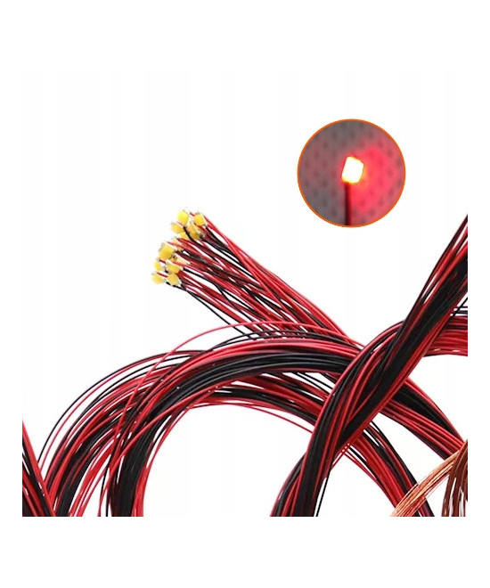 Dioda LED 1206 3v z przewodami 30cm - czerwona