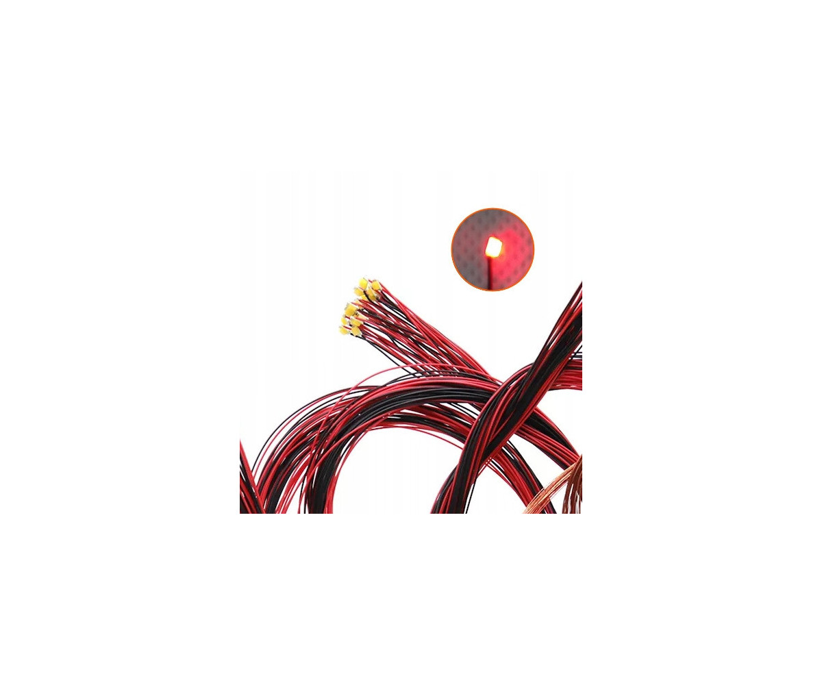 Dioda LED 1206 3v z przewodami 30cm - czerwona