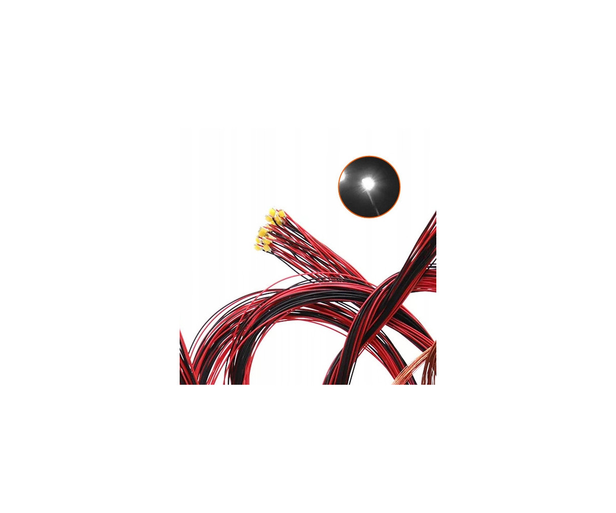 Dioda LED 1206 3v z przewodami 30cm - biała zimna