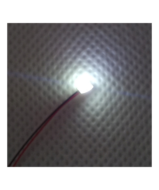 Dioda LED 1206 3v z przewodami 30cm - biała zimna