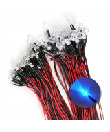 Dioda LED 3mm 12v z przewodami 20cm - UV (ultrafiolet)