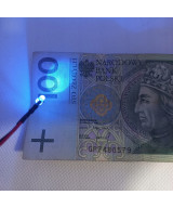 Dioda LED 3mm 12v z przewodami 20cm - UV (ultrafiolet)