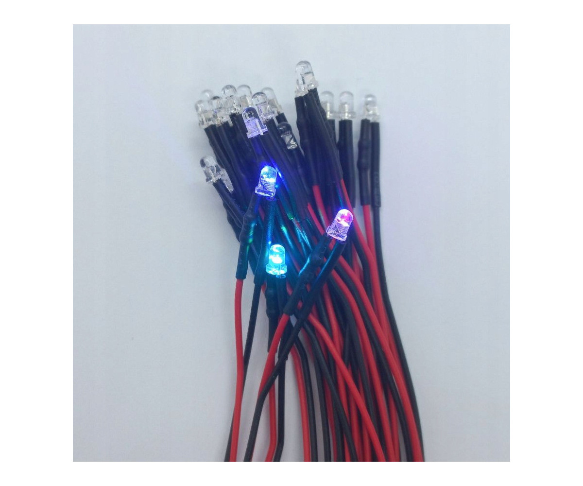 Dioda LED 3mm 12v RGB wolna