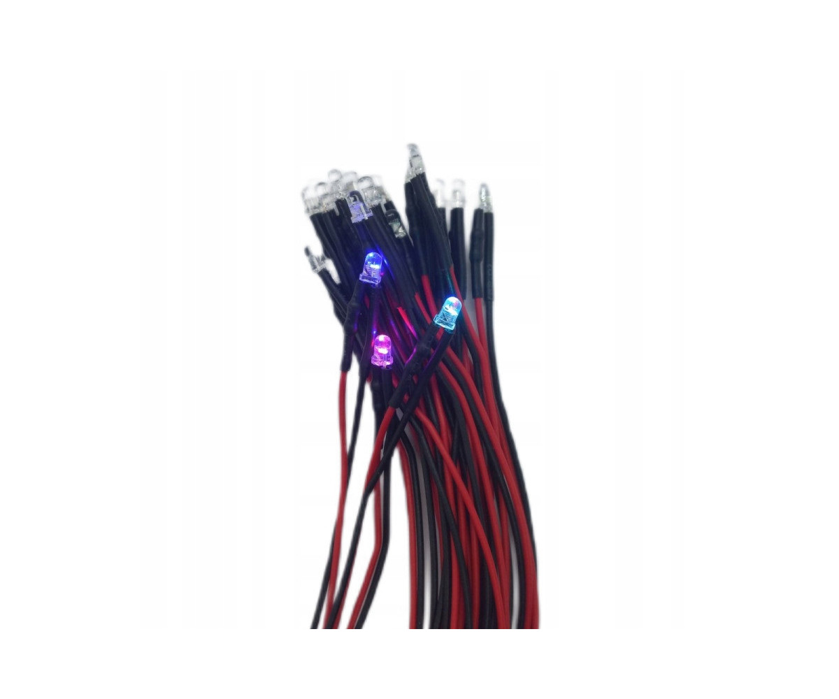 Dioda LED 3mm 12v RGB szybka