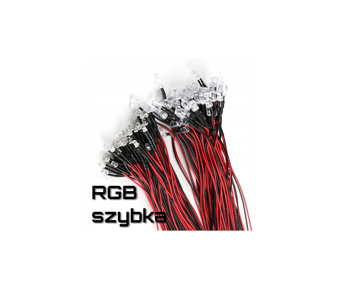 Dioda LED 3mm 12v RGB szybka