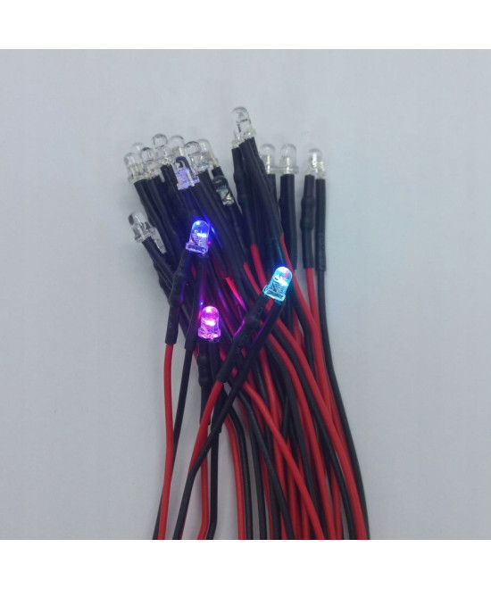 Dioda LED 3mm 12v RGB szybka