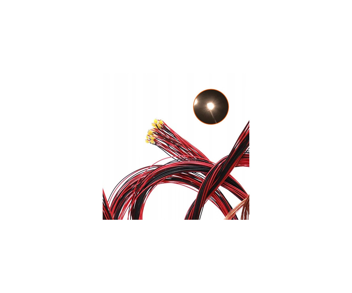 Dioda LED 1206 3v z przewodami 30cm - biała ciepła