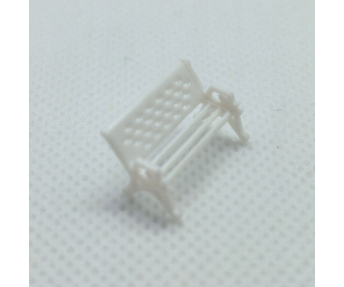 Ławka H0 na makietę, do parku, na perony, biała