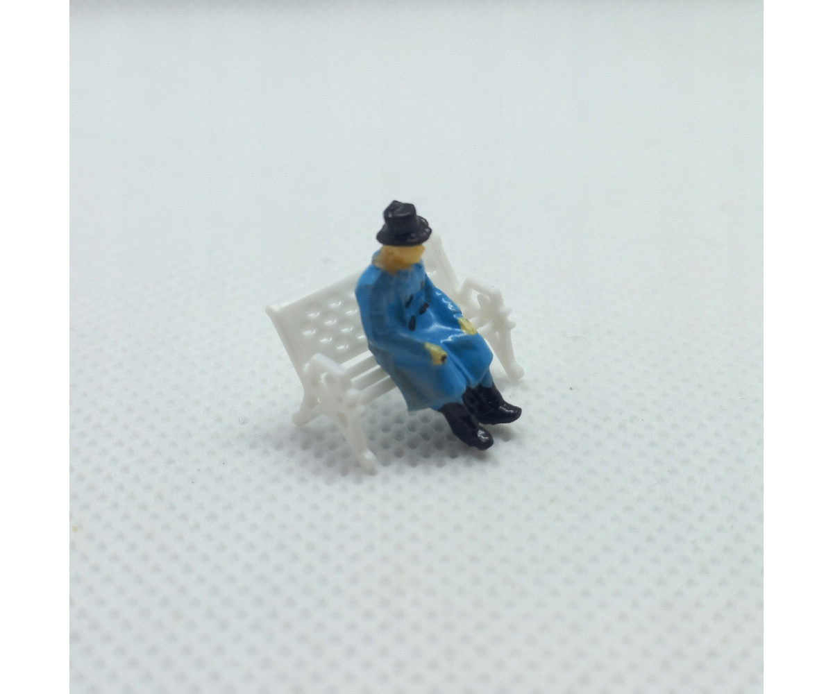 Ławka H0 na makietę, do parku, na perony, biała