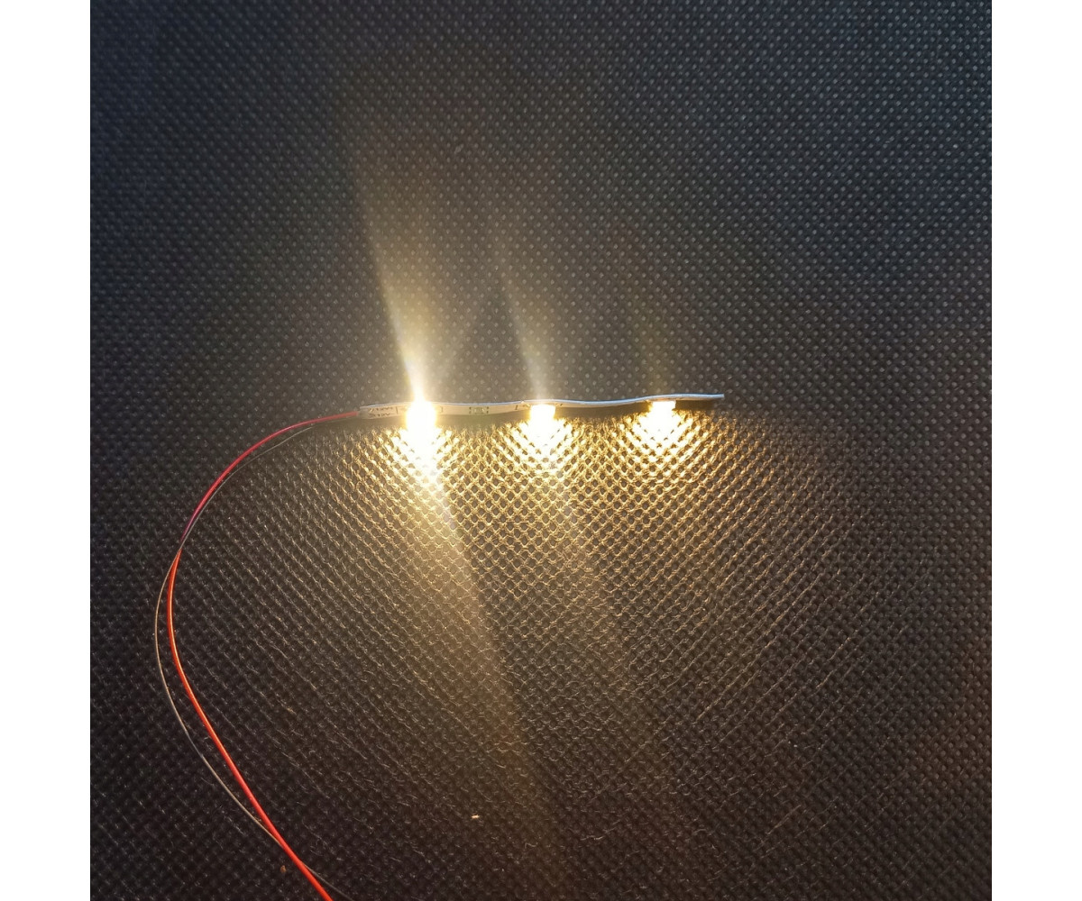 Pasek LED 12v biały ciepły - 3 diody, 5mm, oświetlenie budynków, peronów