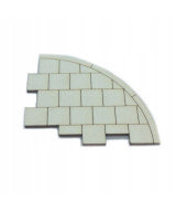 Chodnik H0 narożnik z płyt 50cm + krawężnik, zakręt 34.7mm x 31.7mm