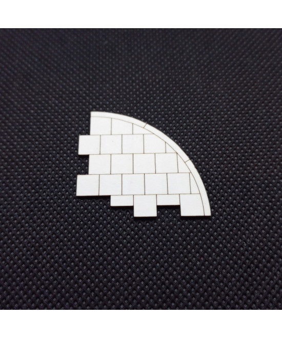 Chodnik H0 narożnik z płyt 50cm + krawężnik, zakręt 34.7mm x 31.7mm