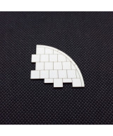 Chodnik H0 narożnik z płyt 50cm + krawężnik, zakręt 34.7mm x 31.7mm