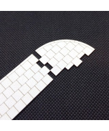 Chodnik H0 narożnik z płyt 50cm + krawężnik, zakręt 34.7mm x 31.7mm