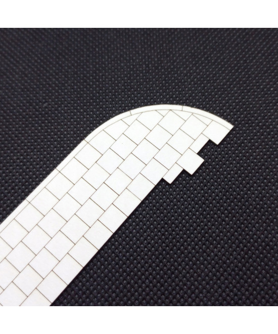 Chodnik H0 narożnik z płyt 50cm + krawężnik, zakręt 34.7mm x 31.7mm