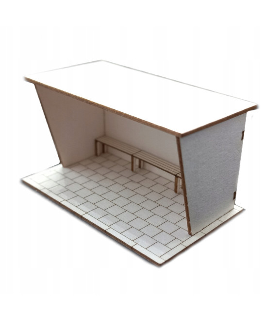 Przystanek autobusowy H0, wiata typ 4 chodnik 35x35cm