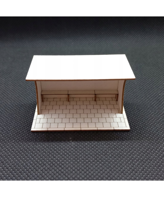 Przystanek autobusowy H0, wiata typ 3 chodnik 35x35cm