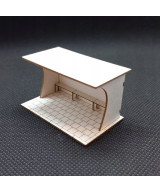 Przystanek autobusowy H0, wiata typ 3 chodnik 35x35cm
