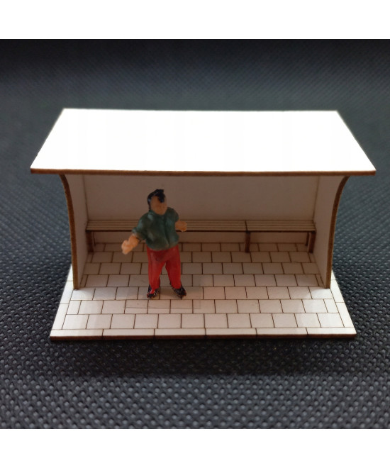 Przystanek autobusowy H0, wiata typ 3 chodnik 35x35cm