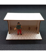 Przystanek autobusowy H0, wiata typ 3 chodnik 35x35cm