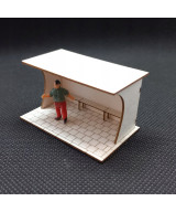 Przystanek autobusowy H0, wiata typ 3 chodnik 35x35cm