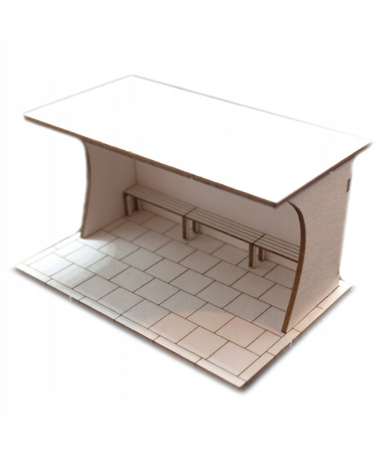 Przystanek autobusowy H0, wiata typ 2 chodnik 50x50cm