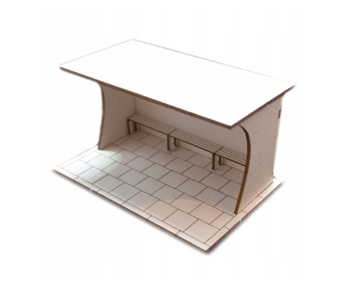 Przystanek autobusowy H0, wiata typ 2 chodnik 50x50cm