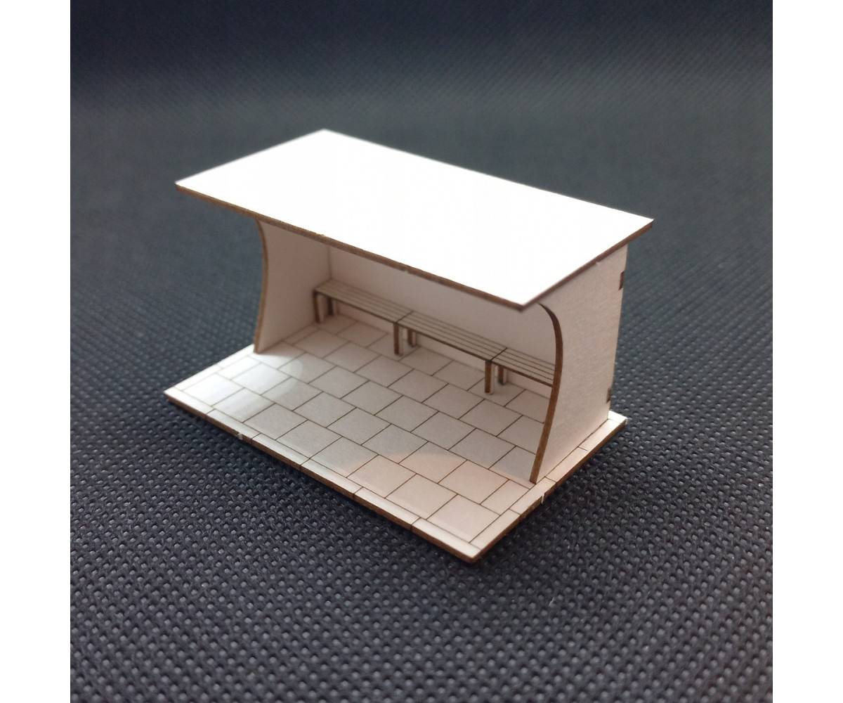 Przystanek autobusowy H0, wiata typ 2 chodnik 50x50cm