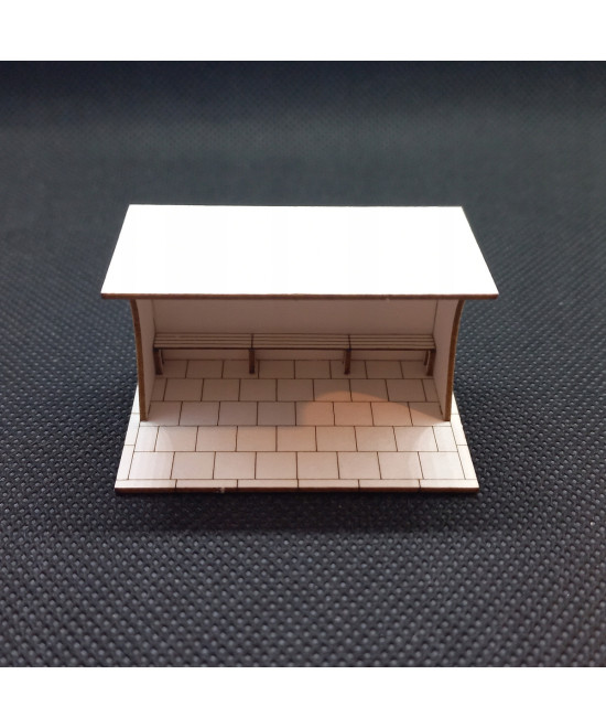 Przystanek autobusowy H0, wiata typ 2 chodnik 50x50cm