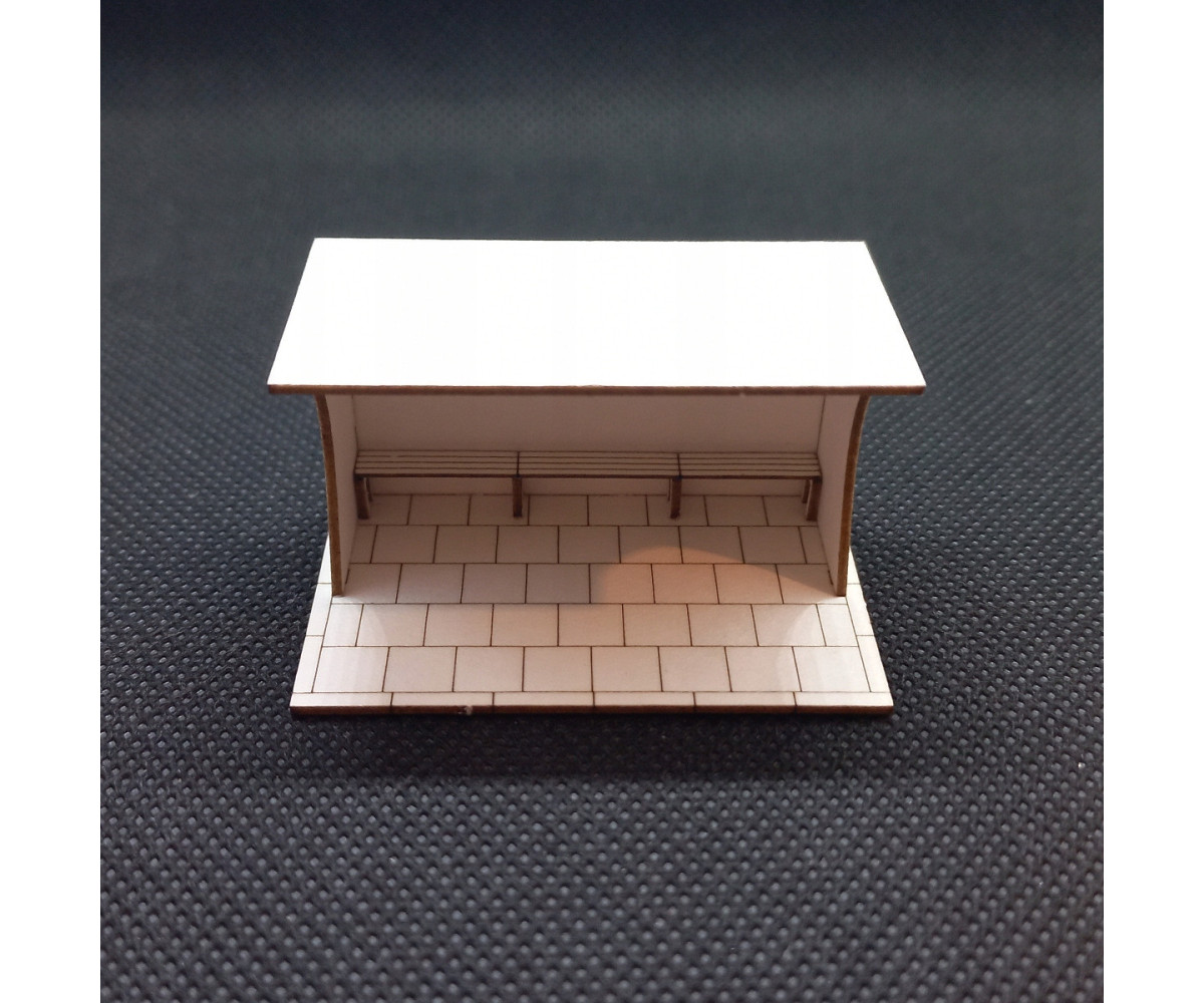 Przystanek autobusowy H0, wiata typ 2 chodnik 50x50cm