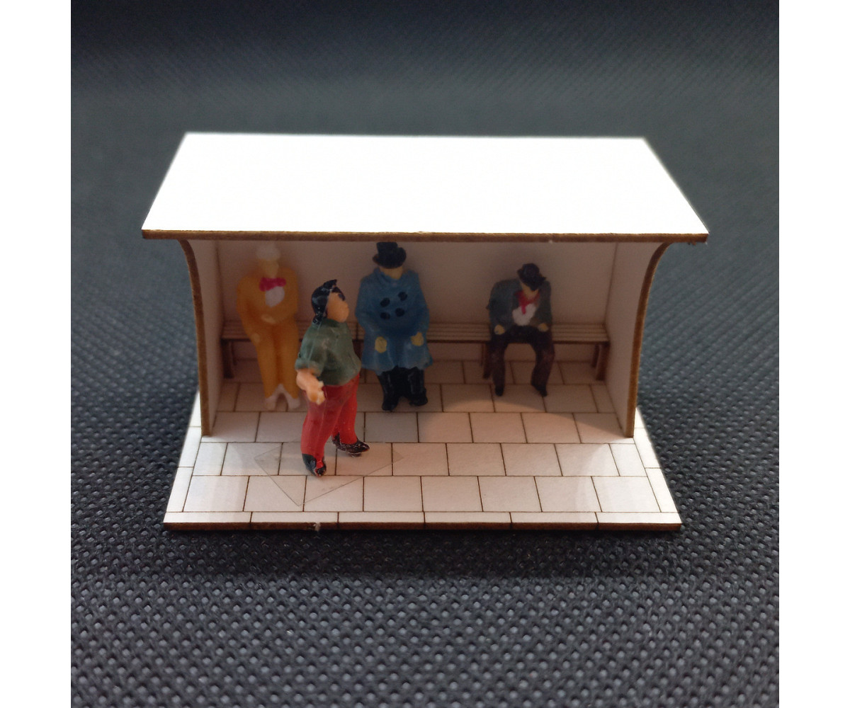 Przystanek autobusowy H0, wiata typ 2 chodnik 50x50cm