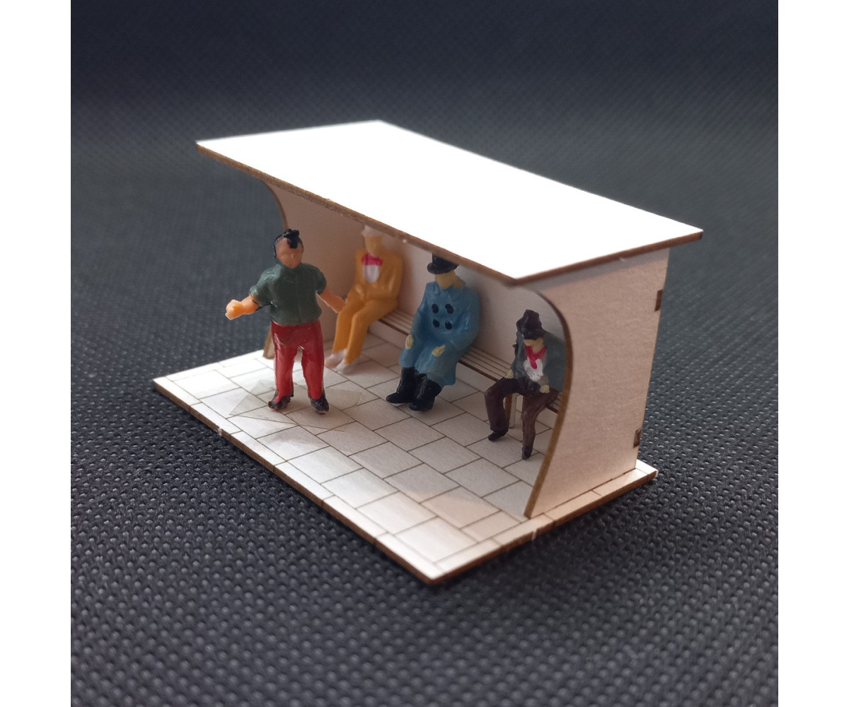 Przystanek autobusowy H0, wiata typ 2 chodnik 50x50cm