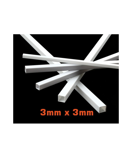 Profil ABS kwadrat 3mm x 3mm pusty (3szt x 15cm)