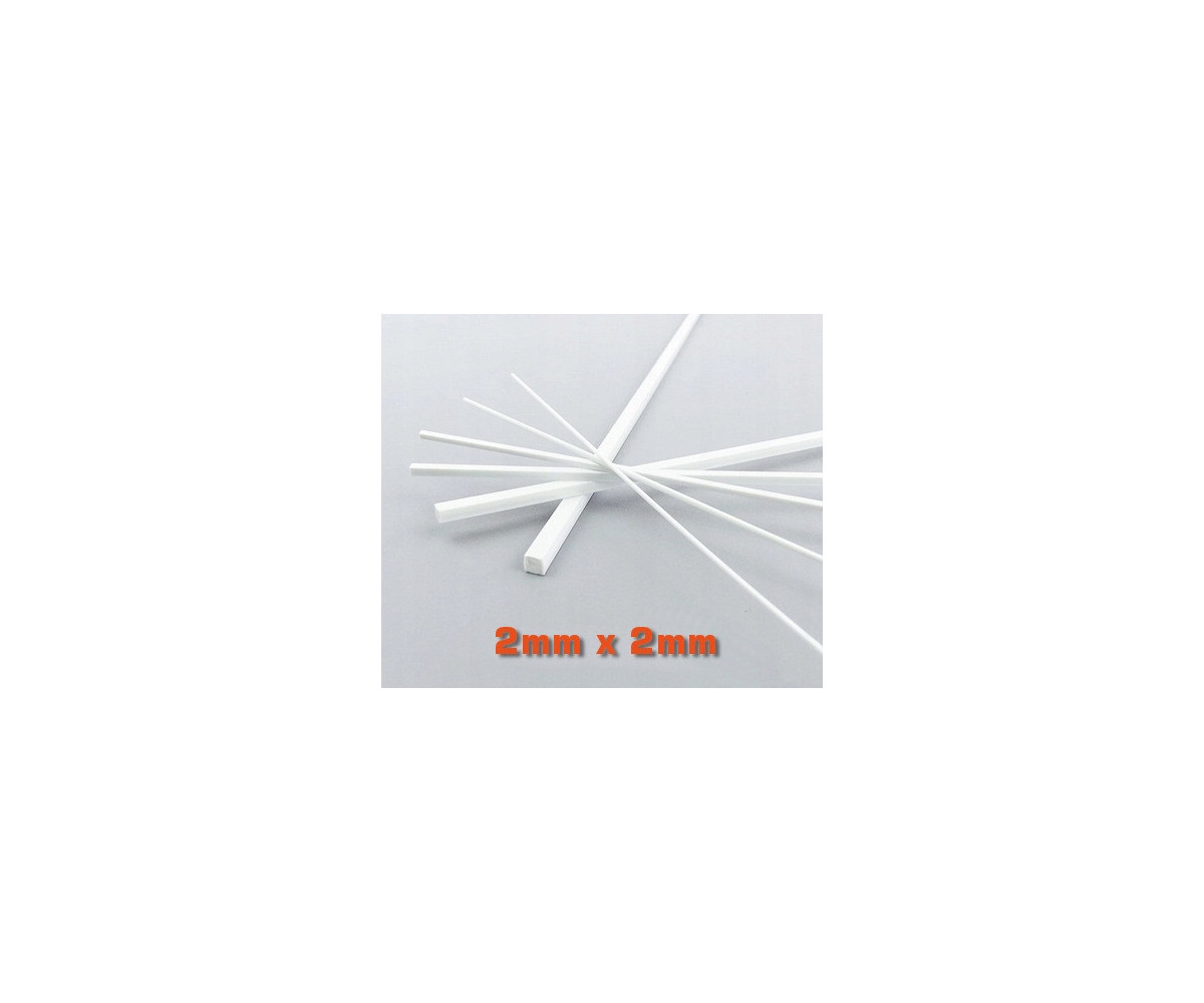 Profil ABS kwadrat 2mm x 2mm pełny (3szt x 15cm)