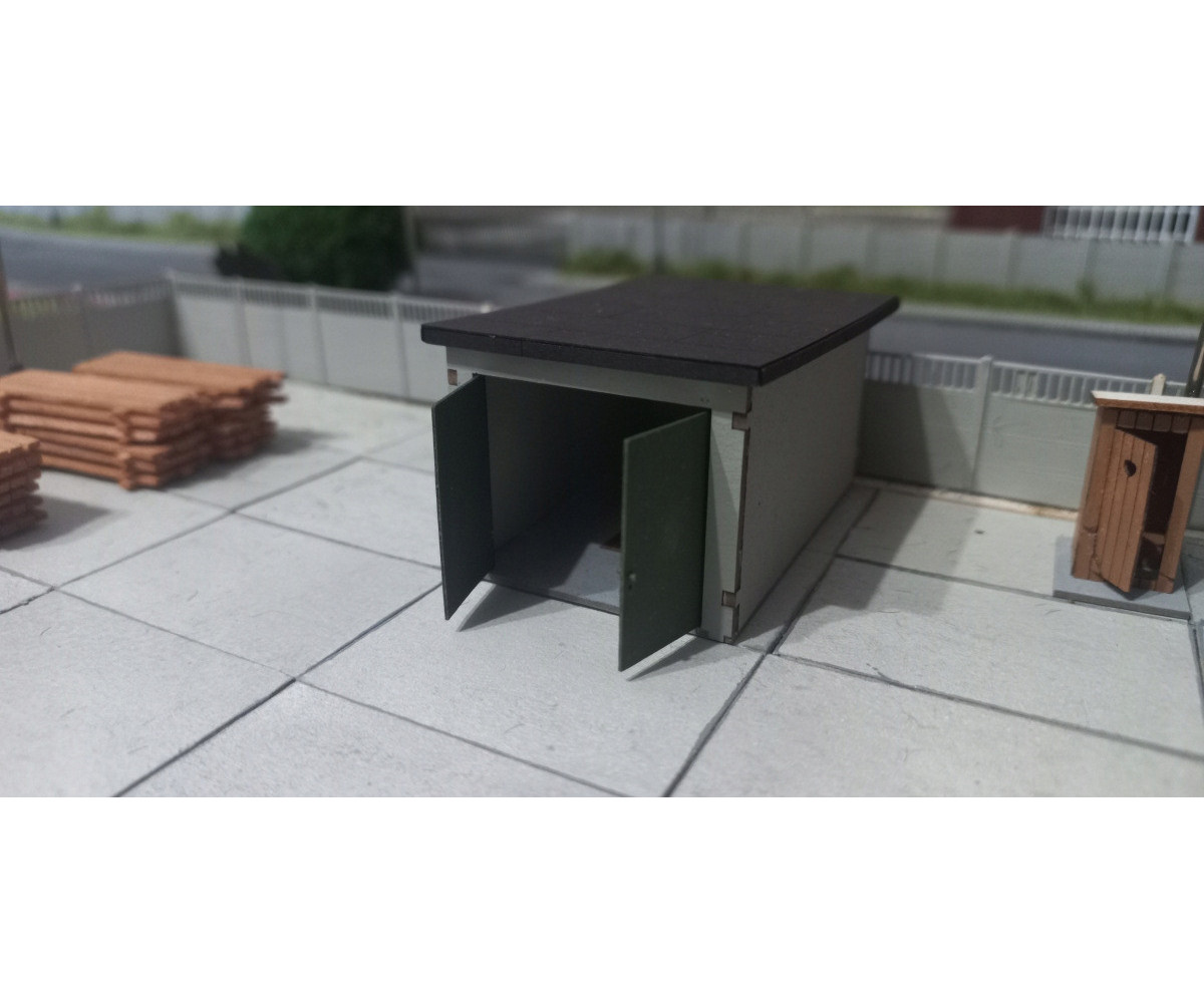 Garaż H0 + drzwi zamknięte