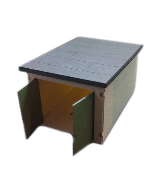 Garaż H0, kanał + drzwi otwarte