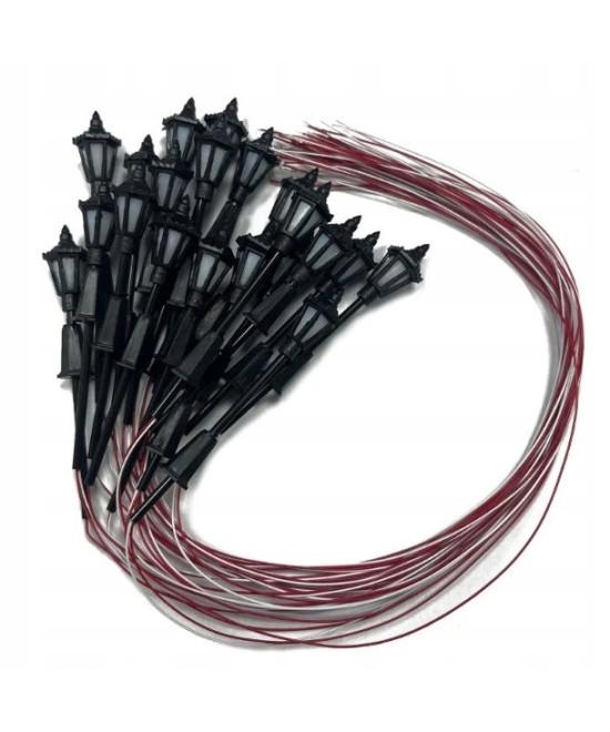 Latarnia parkowa H0, lampa led biała 3v - 4 sztuki