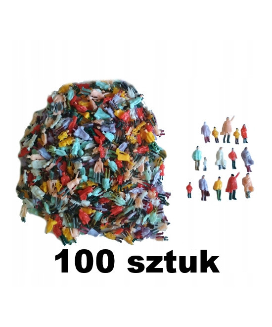 Ludziki, postacie, figurki H0, stojące - 100 sztuk