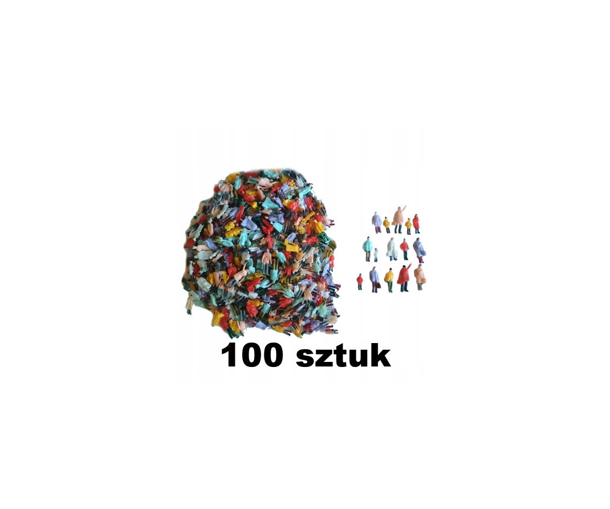 Ludziki, postacie, figurki H0, stojące - 100 sztuk