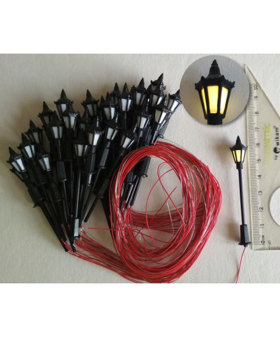 Latarnia parkowa, lampa led żółta 3v + rezystor