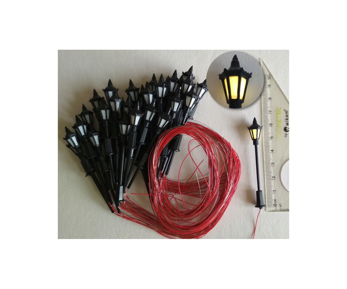 Latarnia parkowa, lampa led żółta 3v + rezystor