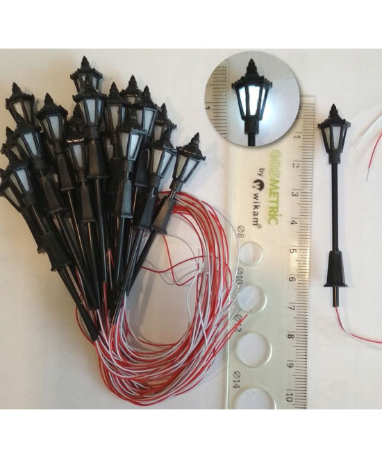 Latarnia parkowa, lampa led biała 3v + rezystor
